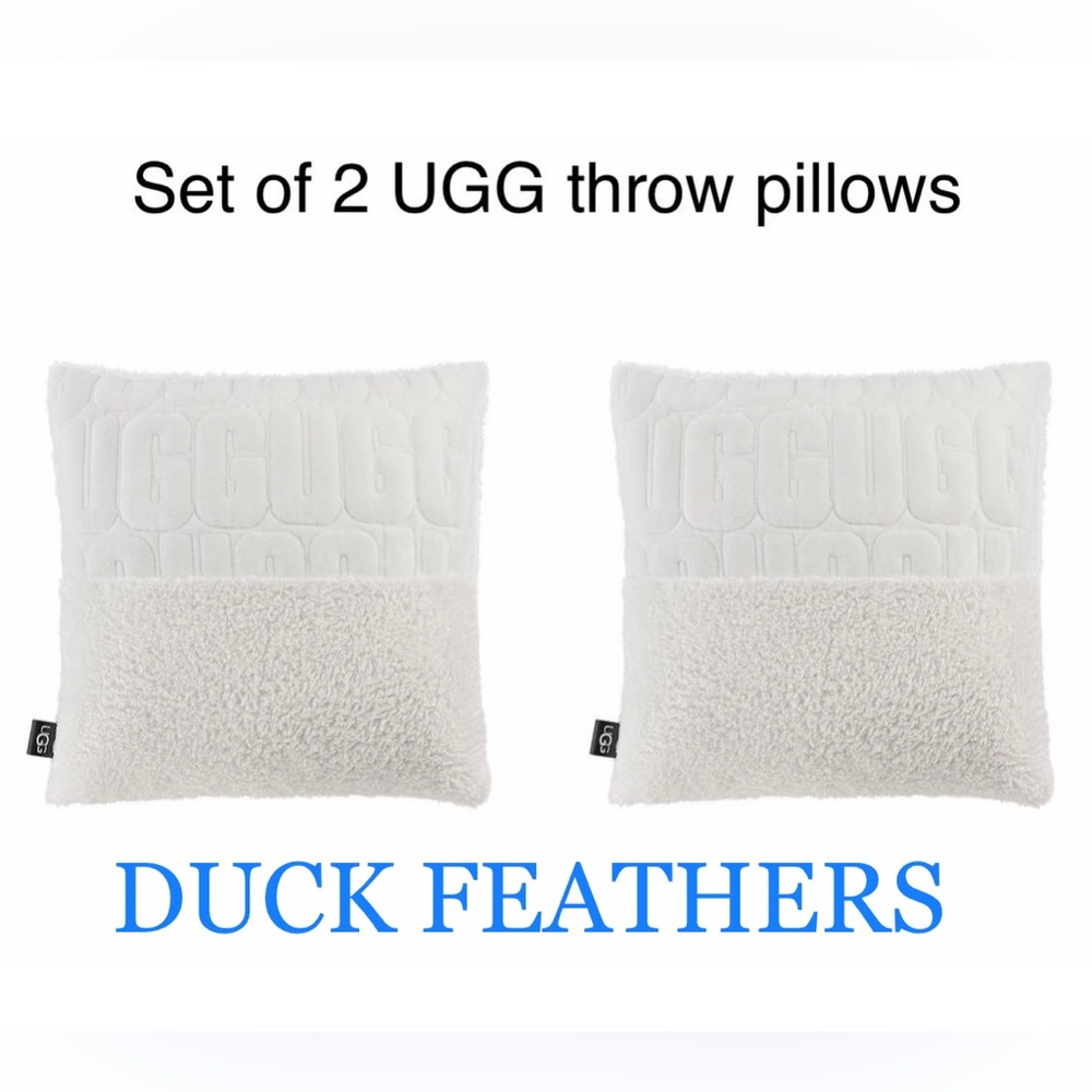 Set of 2 new UGG DUCK FEATHER throw pillows